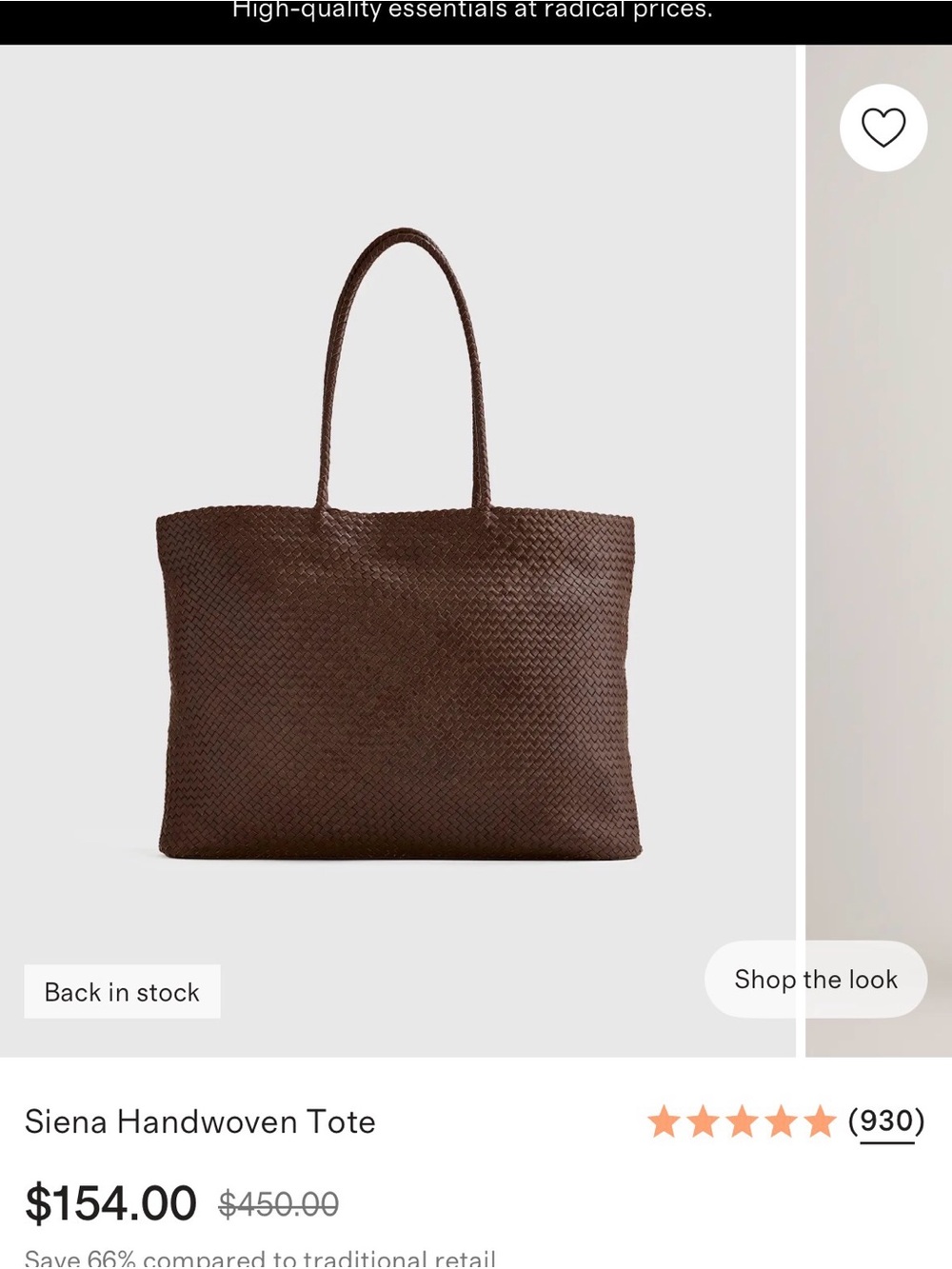 Quince Siena Handwoven Brown Tote